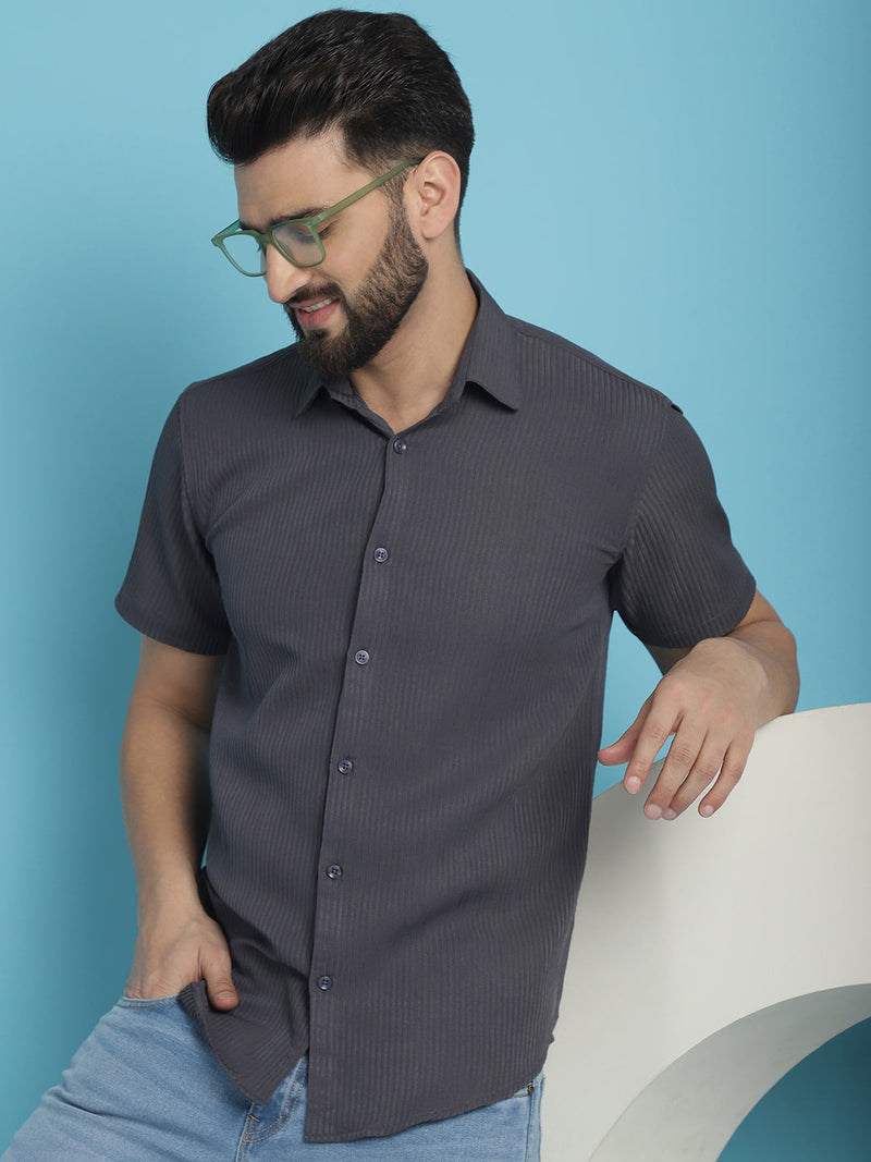 Striped Half Sleeve Casual Shirt for Men's