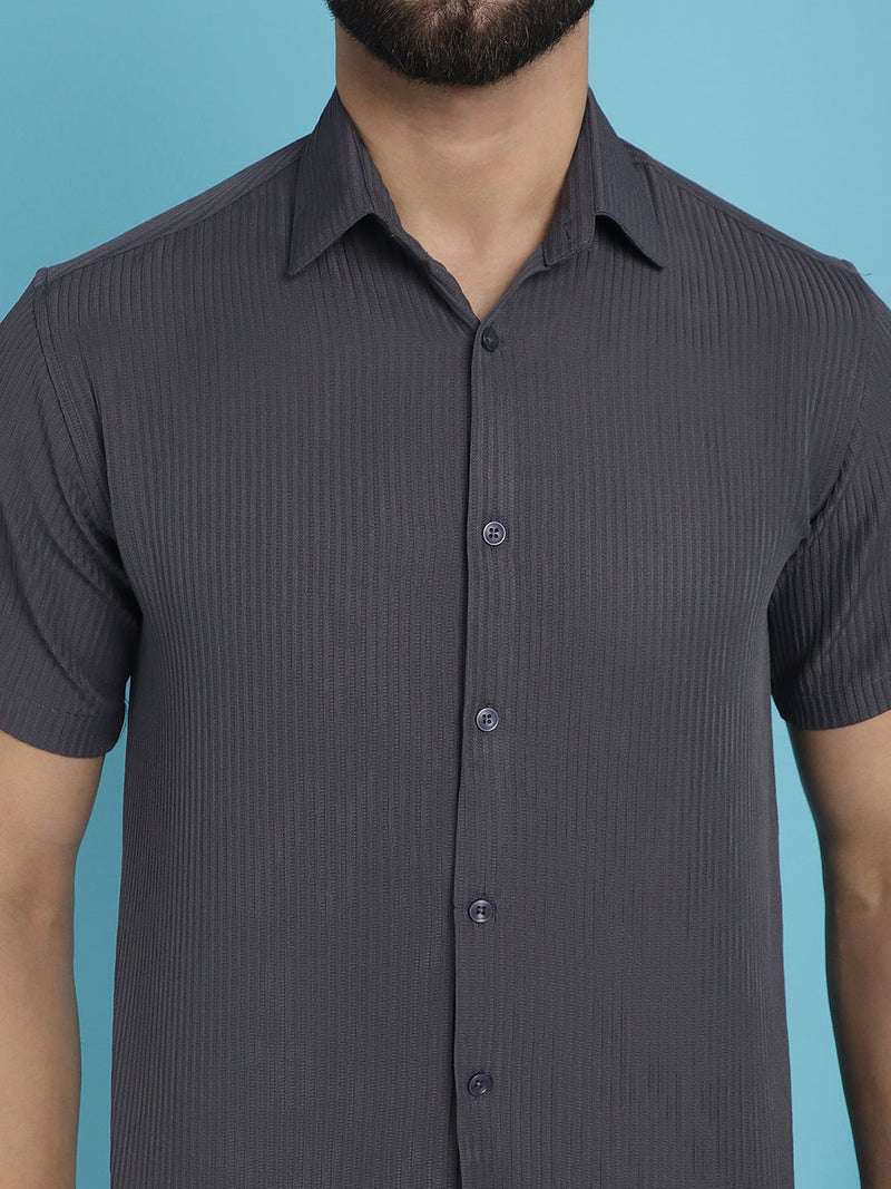 Striped Half Sleeve Casual Shirt for Men's