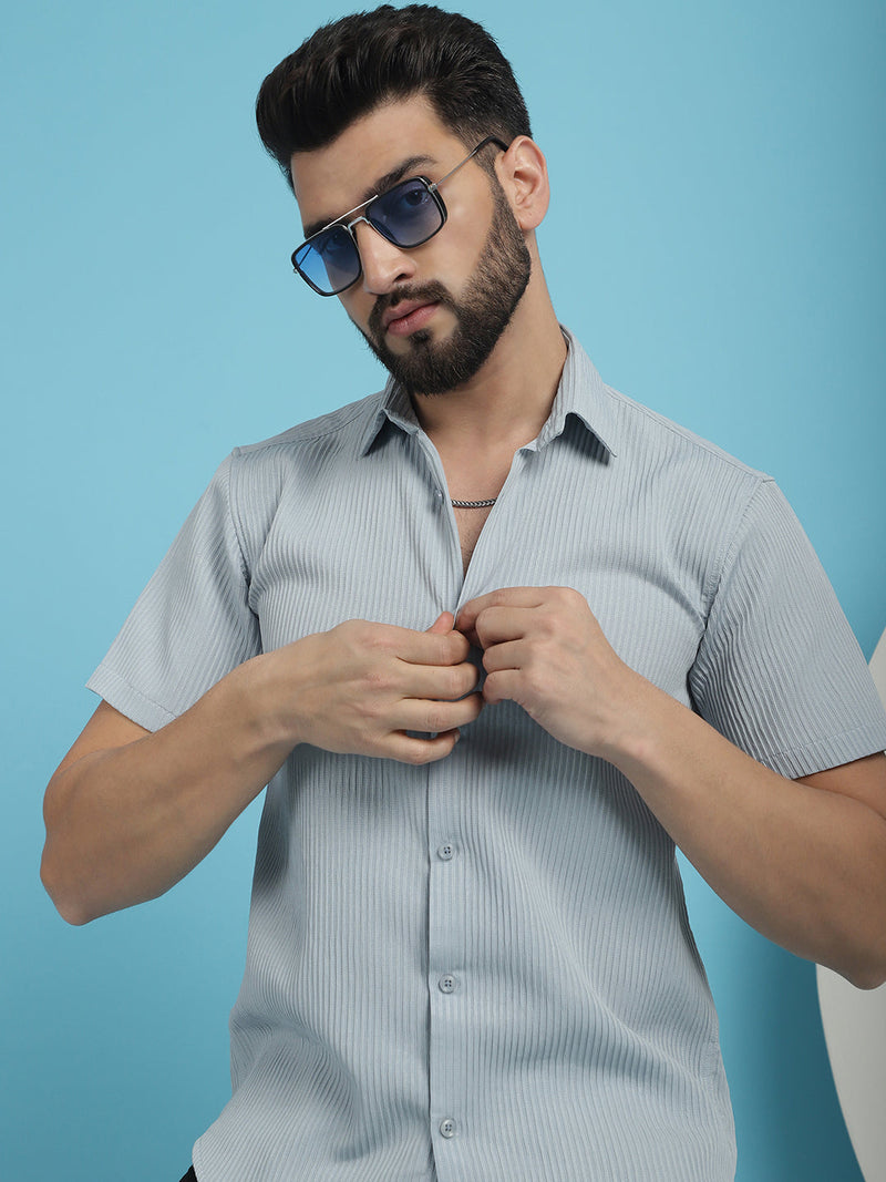 Striped Half Sleeve Casual Shirt for Men's