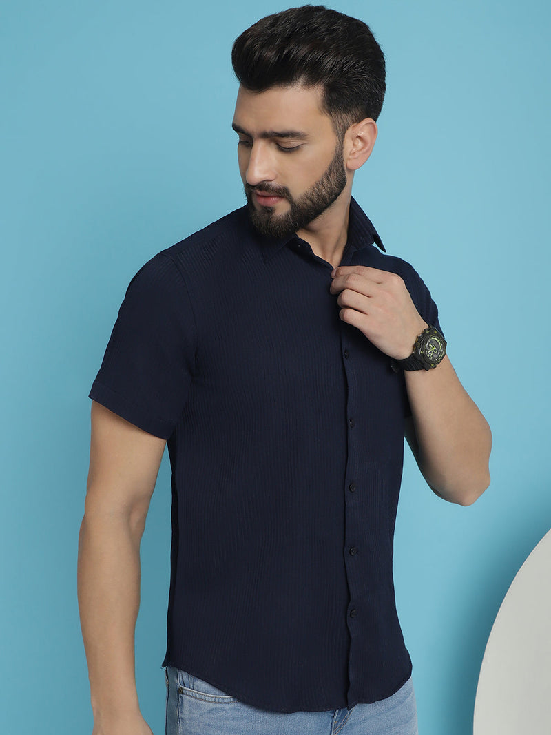 Striped Half Sleeve Casual Shirt for Men's