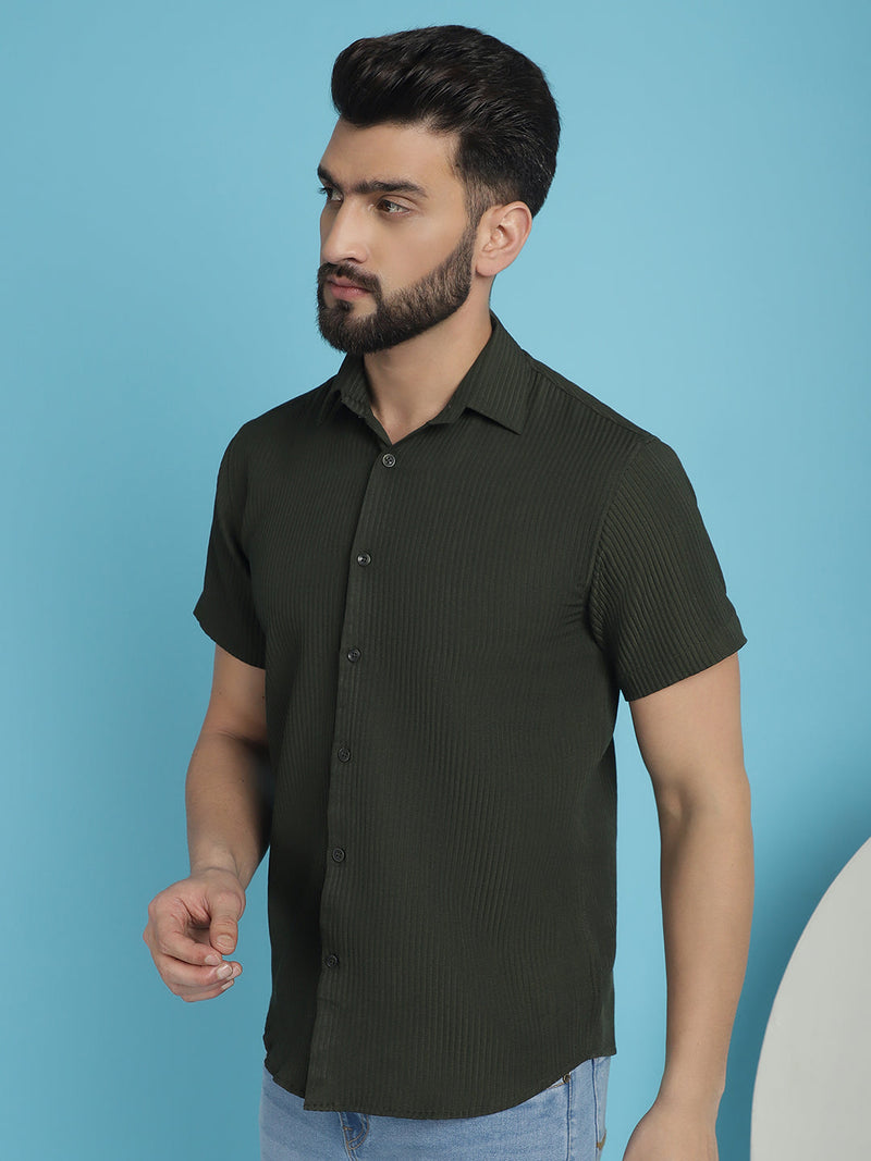 Striped Half Sleeve Casual Shirt for Men's