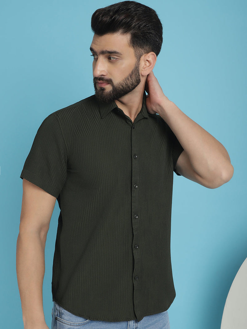 Striped Half Sleeve Casual Shirt for Men's