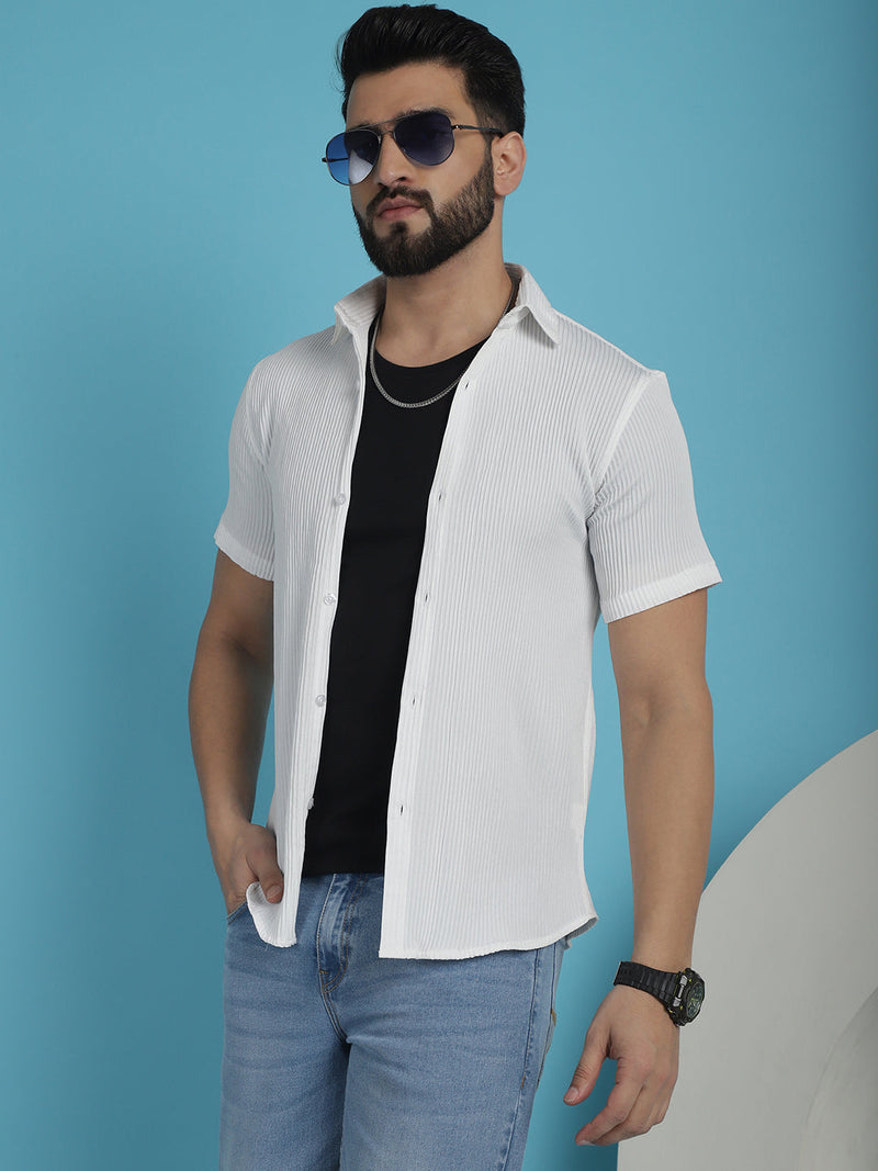 Striped Half Sleeve Casual Shirt for Men's