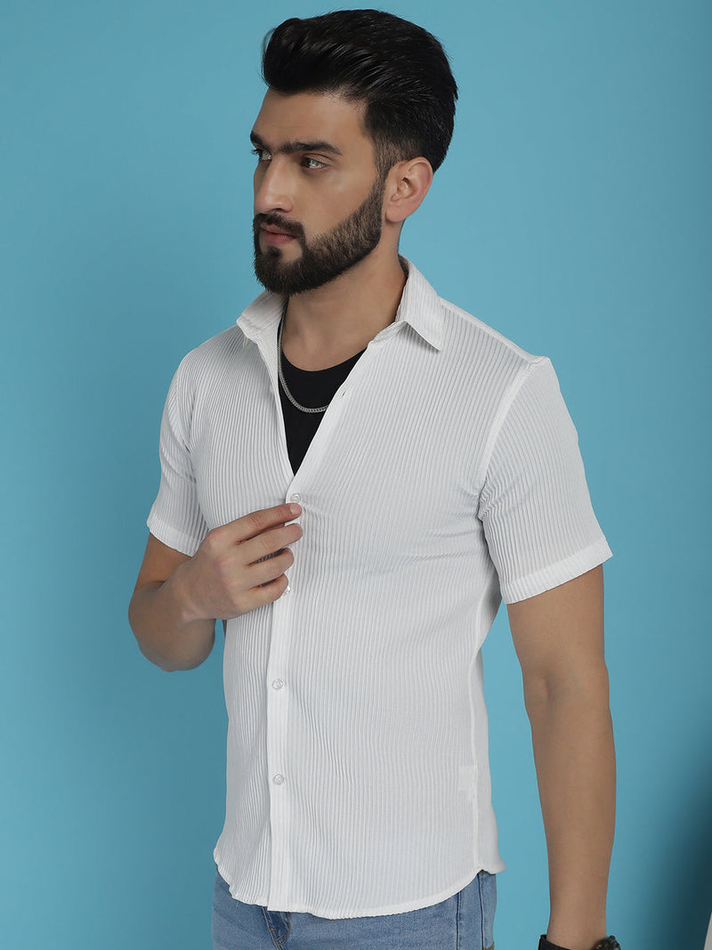 Striped Half Sleeve Casual Shirt for Men's