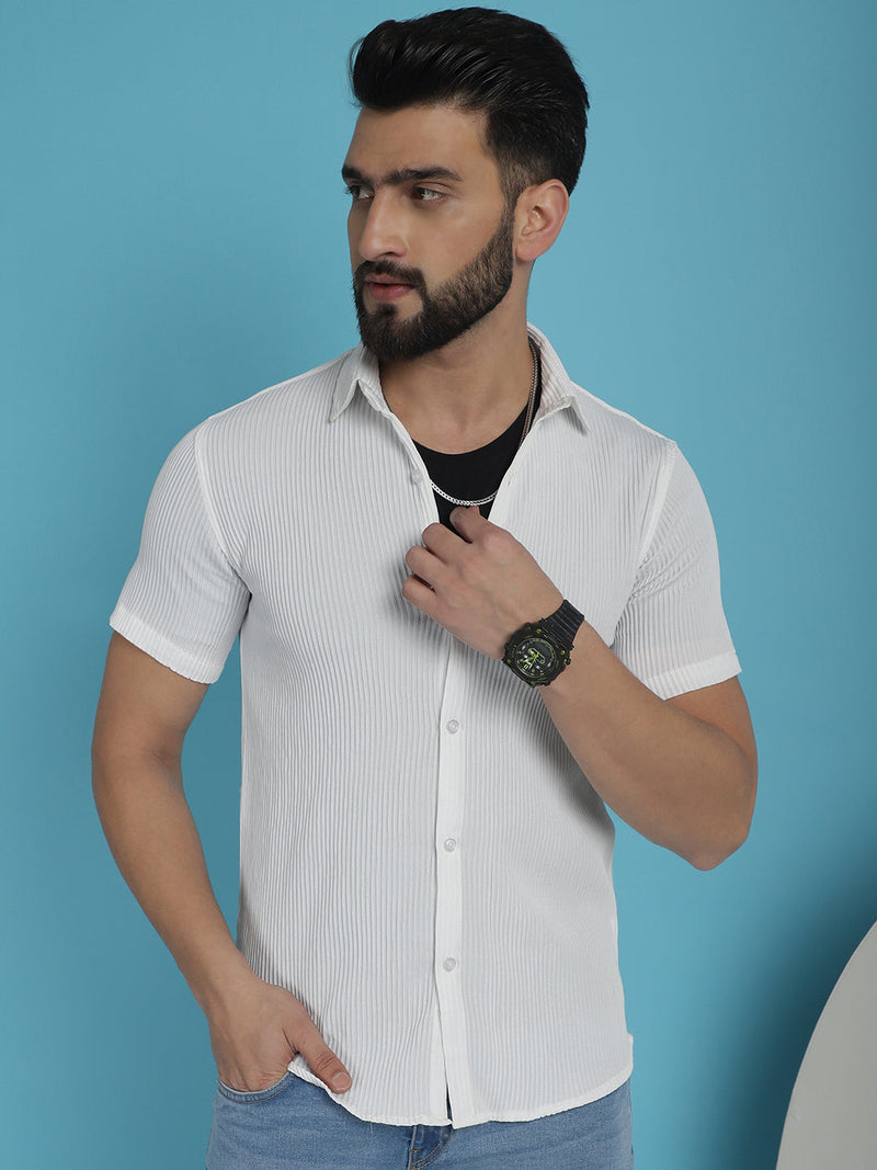 Striped Half Sleeve Casual Shirt for Men's