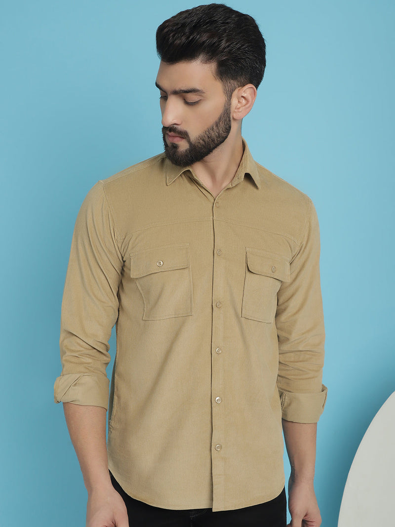 Men Standard Corduroy Cotton Shirt