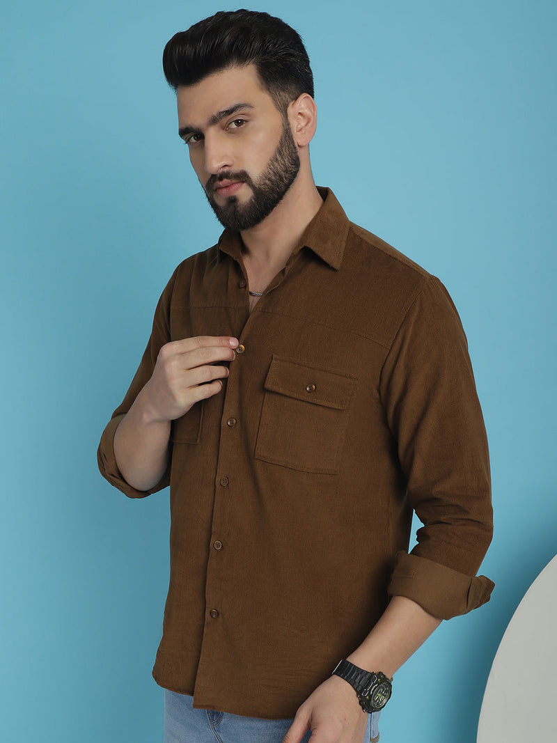 Men Standard Corduroy Cotton Shirt