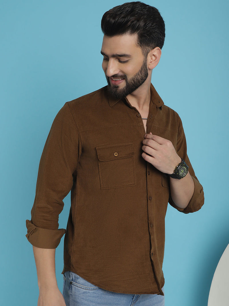 Men Standard Corduroy Cotton Shirt