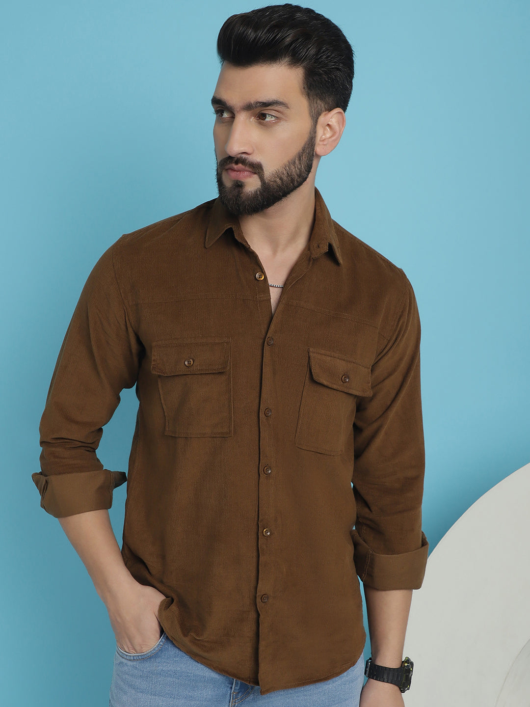Men Standard Corduroy Cotton Shirt