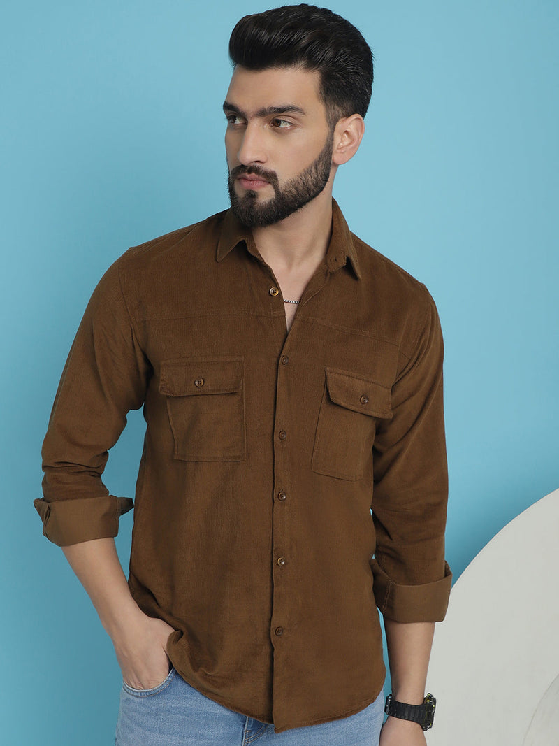 Men Standard Corduroy Cotton Shirt