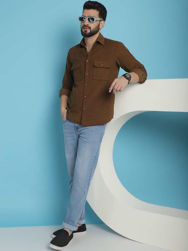 Men Standard Corduroy Cotton Shirt