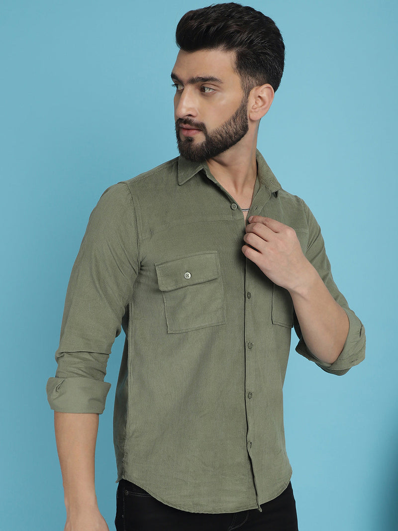 Men Standard Corduroy Cotton Shirt