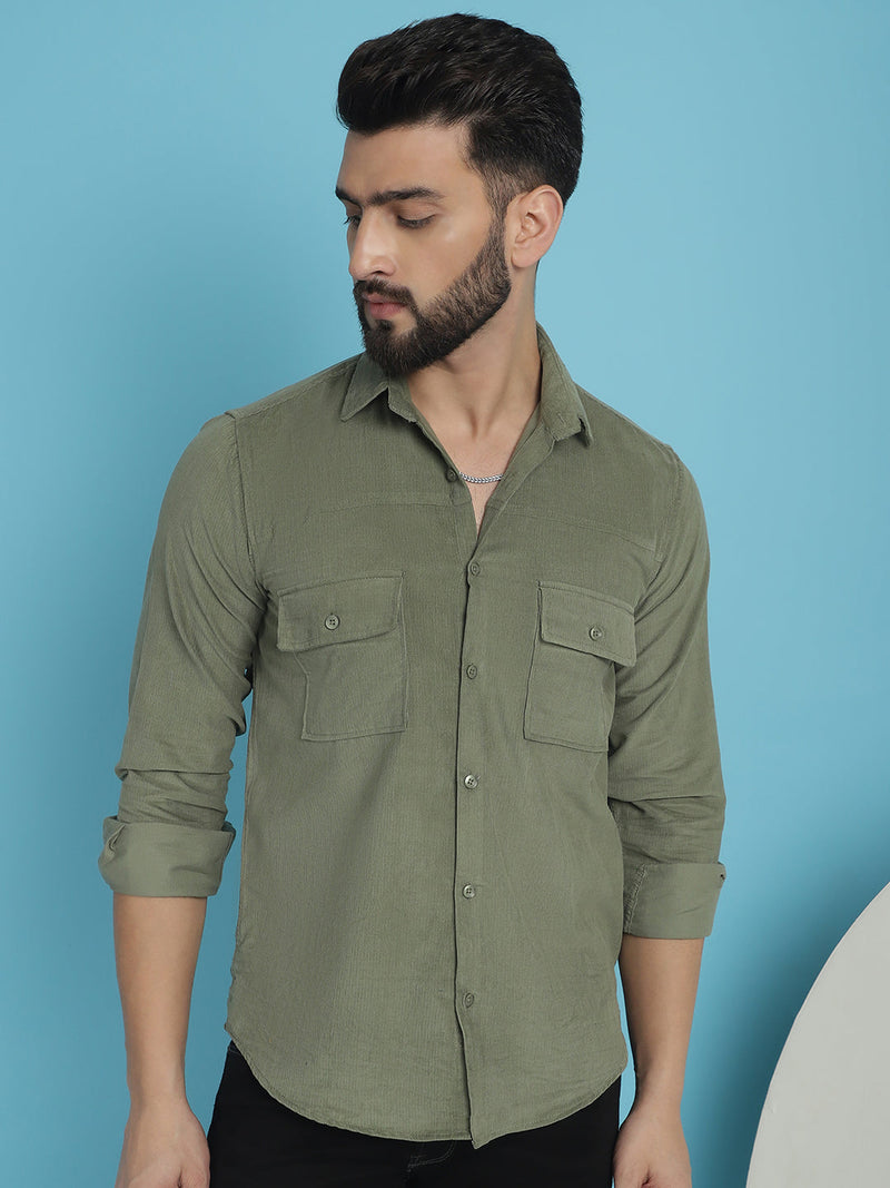 Men Standard Corduroy Cotton Shirt