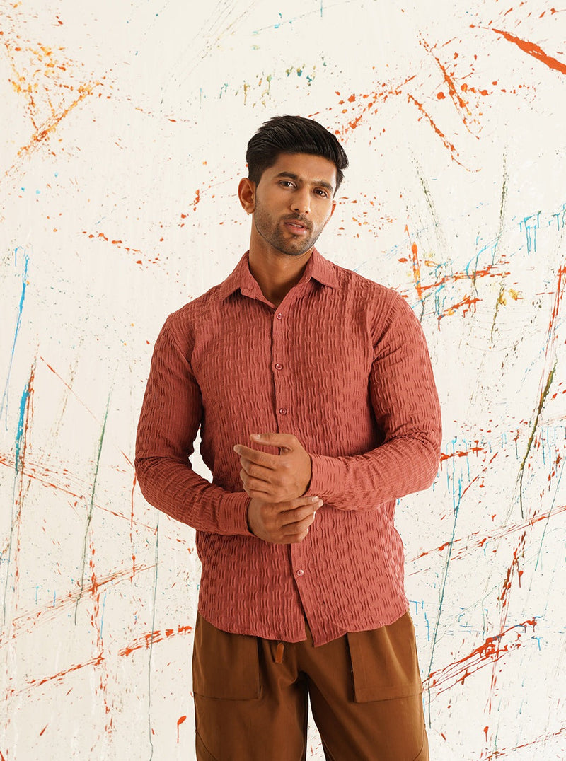 Woven Design Casual Shirt for Mens