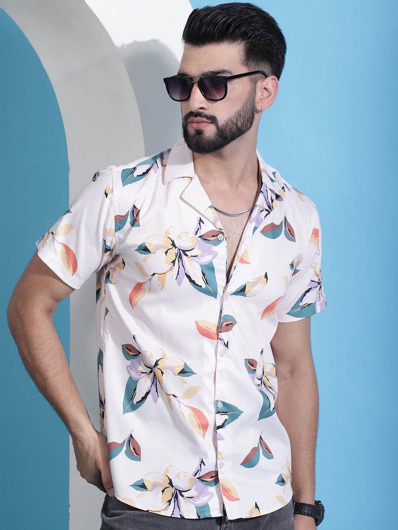 Classic Floral Printed Cotton Casual Shirt