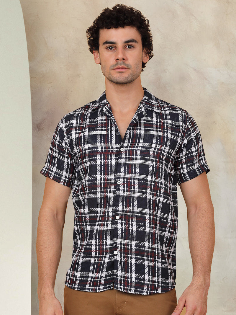 Checked Half Sleeve Cotton Shirt for Men