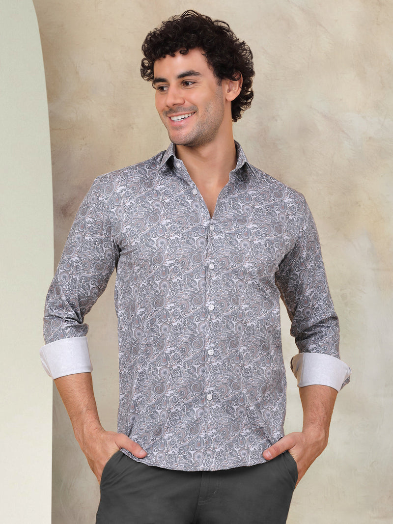 Printed Cotton Casual Shirt for Mens.