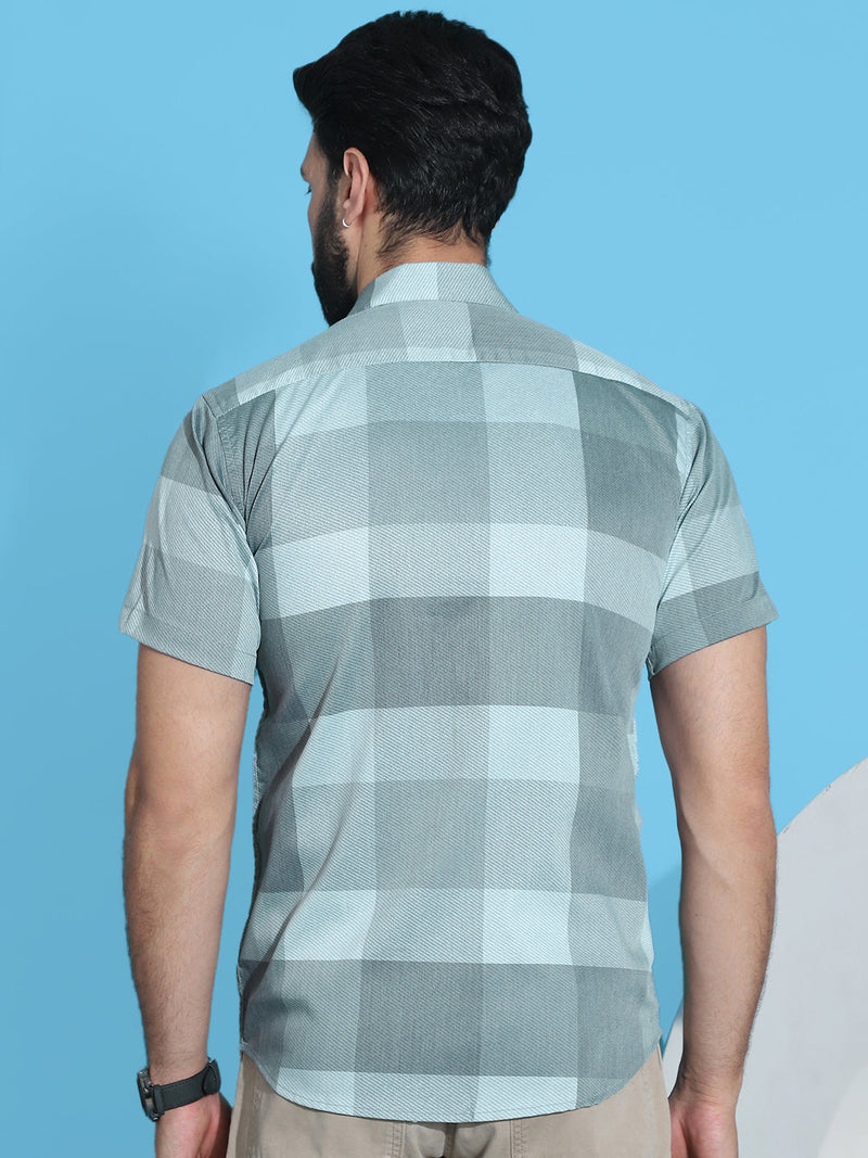 Checked Half Sleeve Cotton Shirt for Men