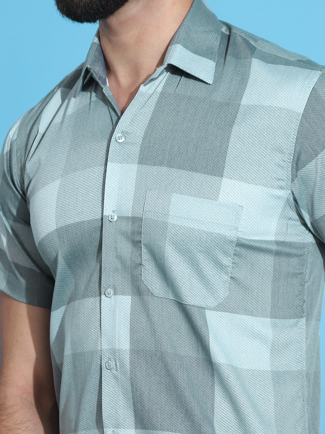 Checked Half Sleeve Cotton Shirt for Men