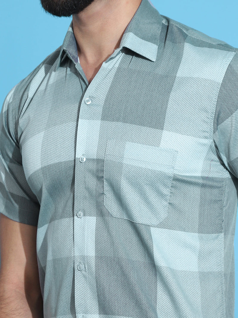 Checked Half Sleeve Cotton Shirt for Men