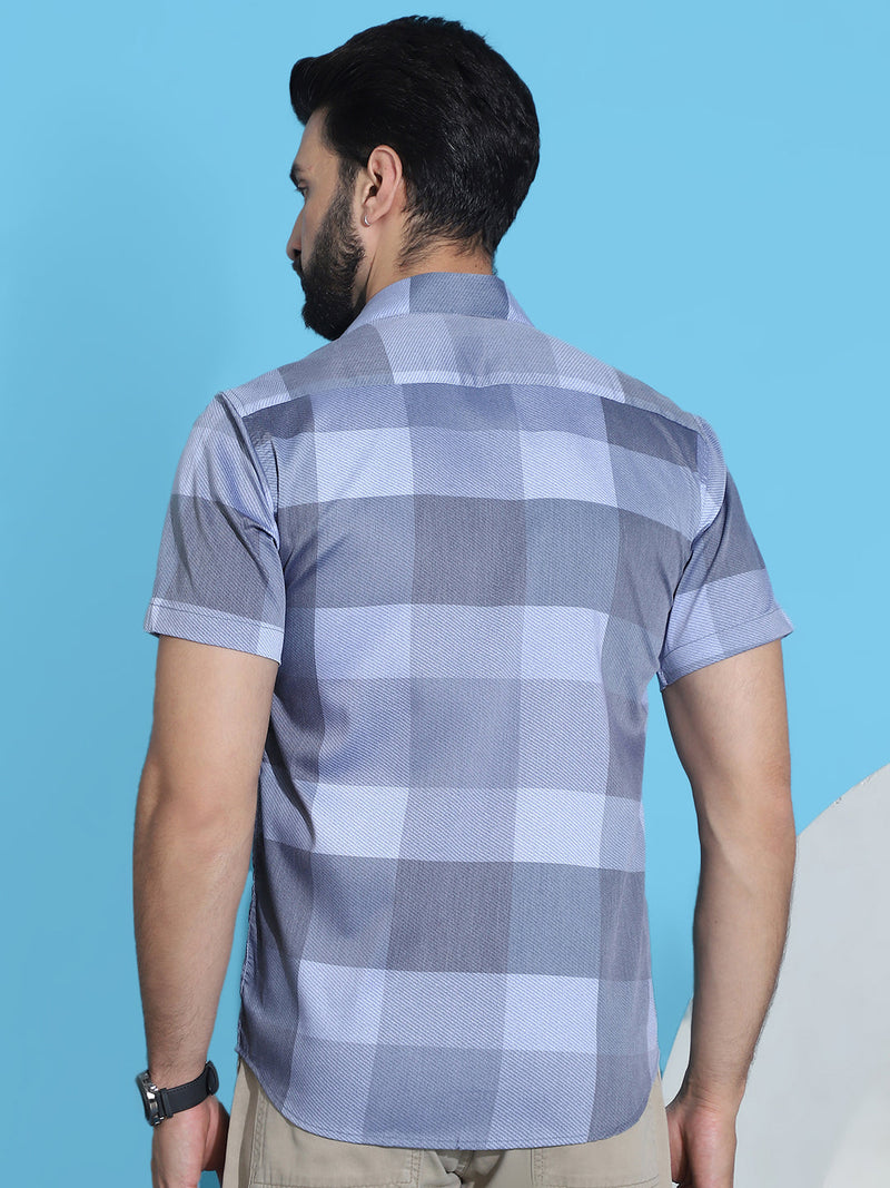 Checked Half Sleeve Cotton Shirt for Men