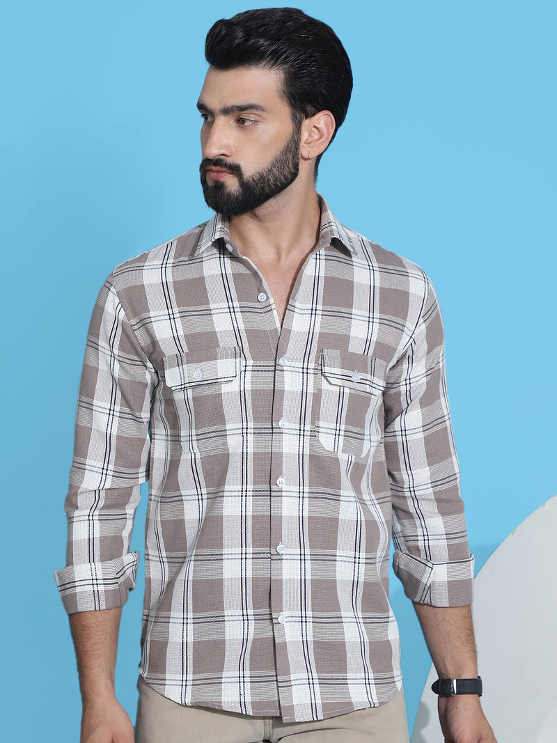 Checked Pure Cotton Shirt for Men