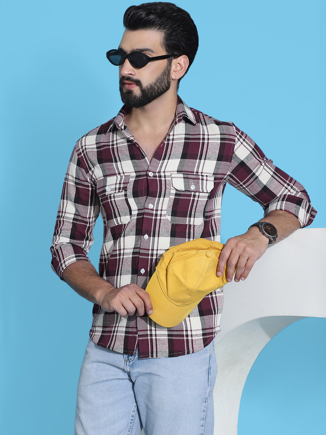 Checked Pure Cotton Shirt for Men