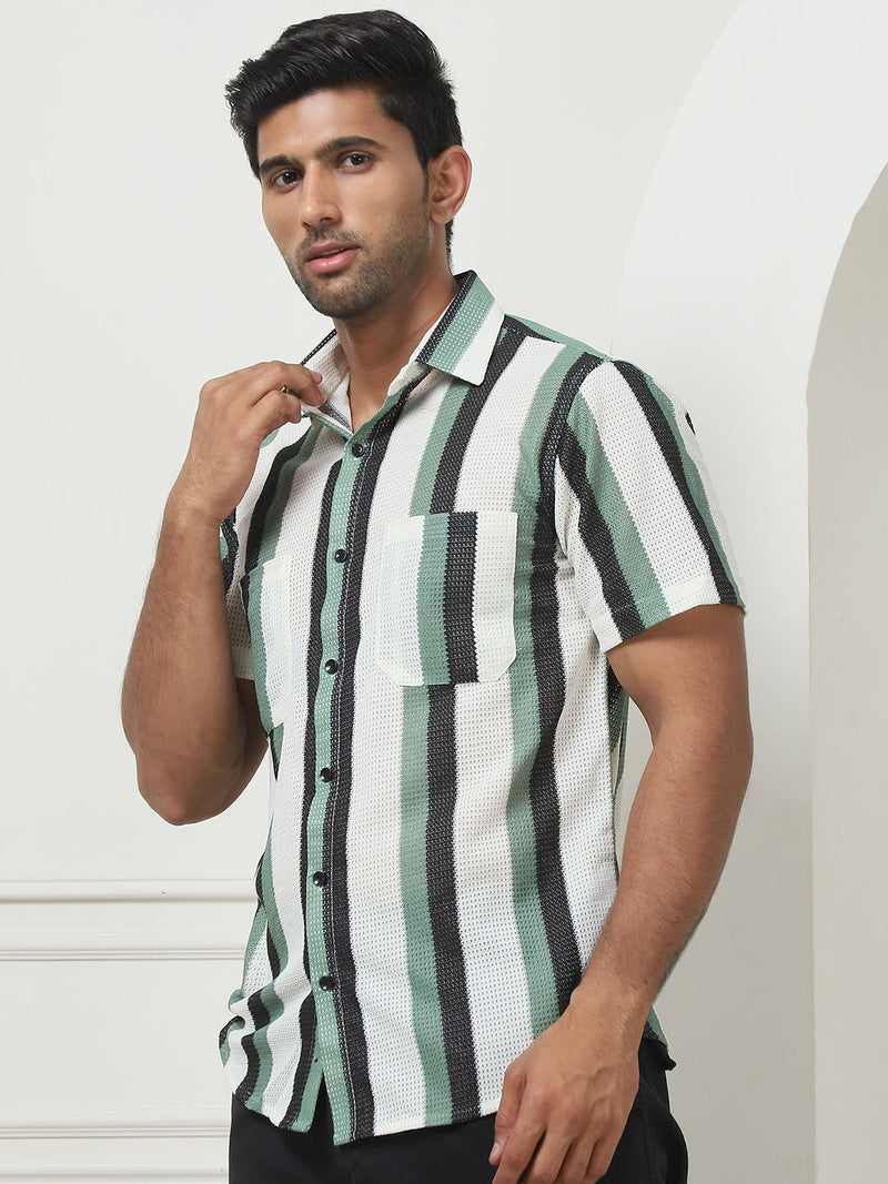 Striped Regular Fit Casual Shirt For Men