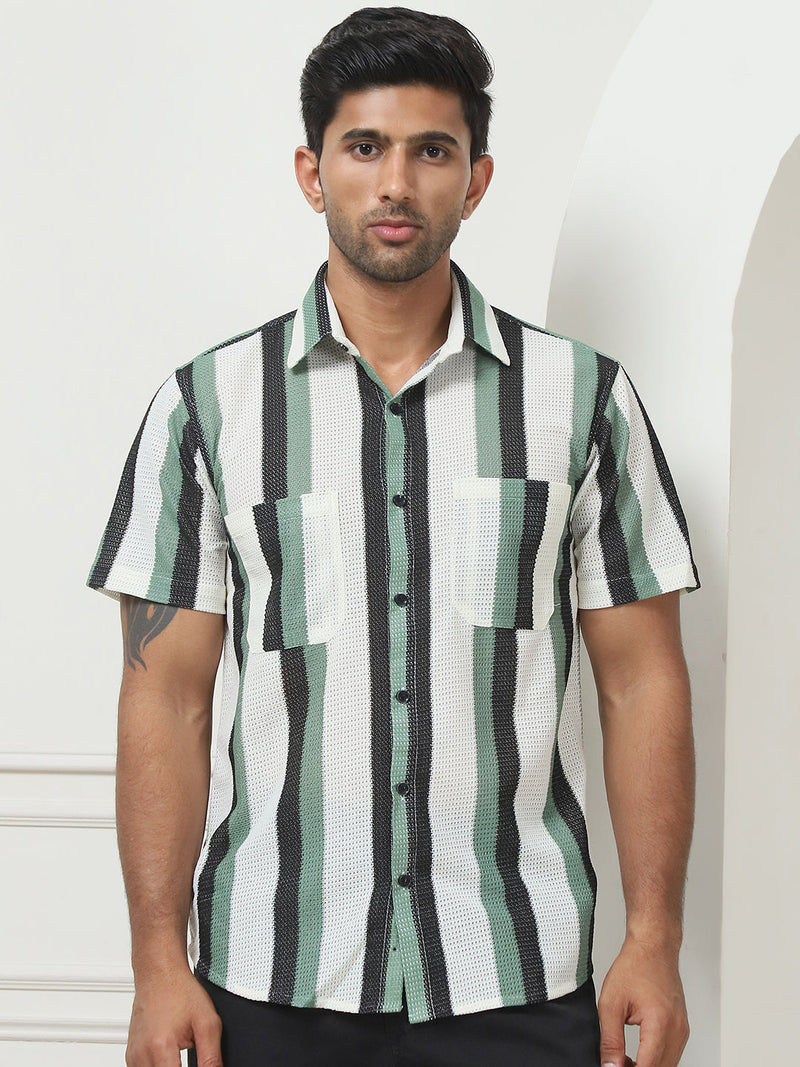 Striped Regular Fit Casual Shirt For Men