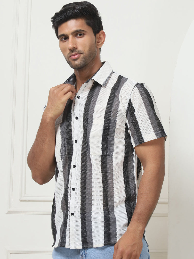 Striped Regular Fit Casual Shirt For Men