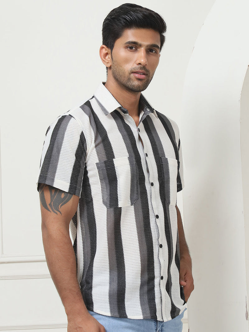 Striped Regular Fit Casual Shirt For Men