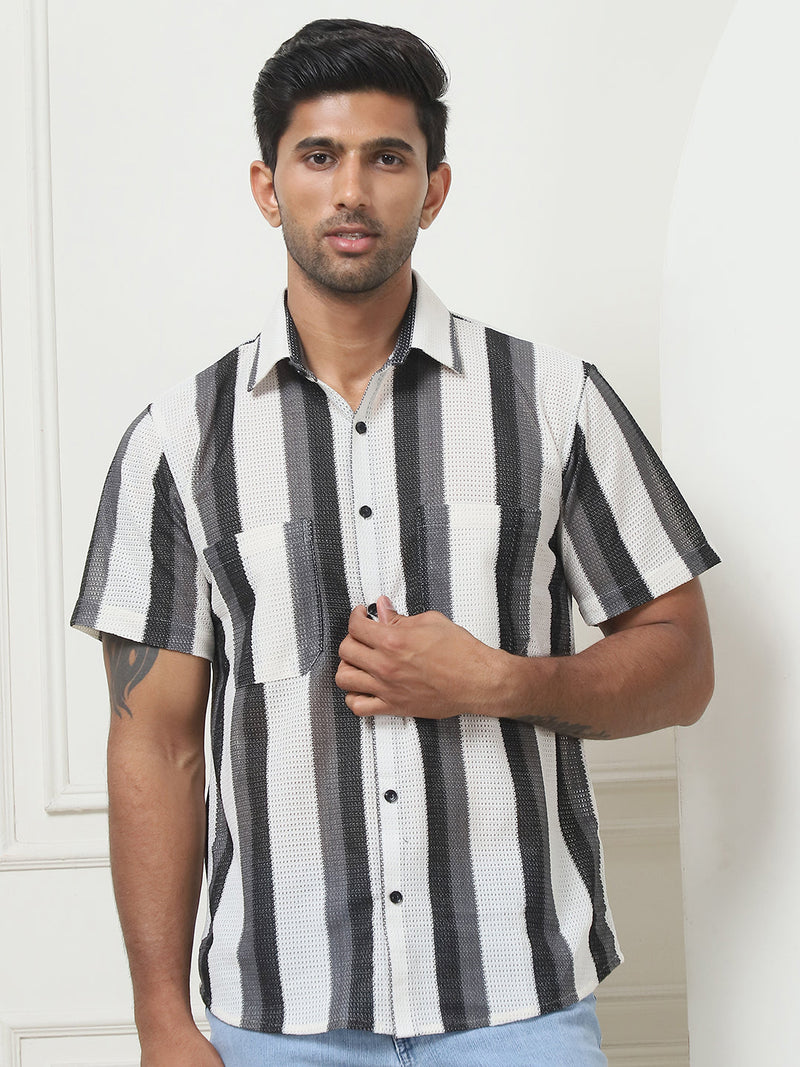 Striped Regular Fit Casual Shirt For Men