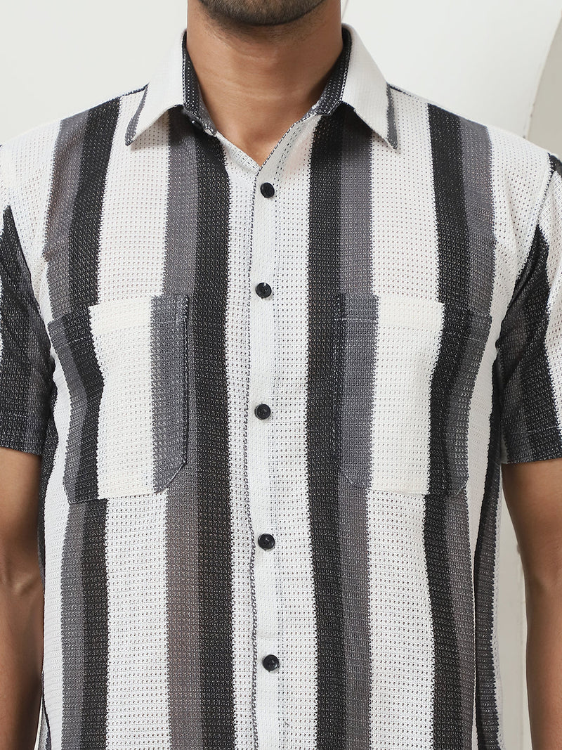 Striped Regular Fit Casual Shirt For Men