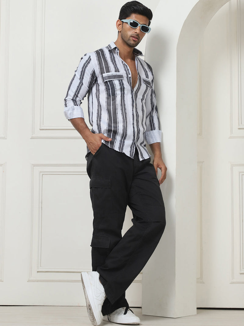 Striped Regular Fit Casual Shirt For Men