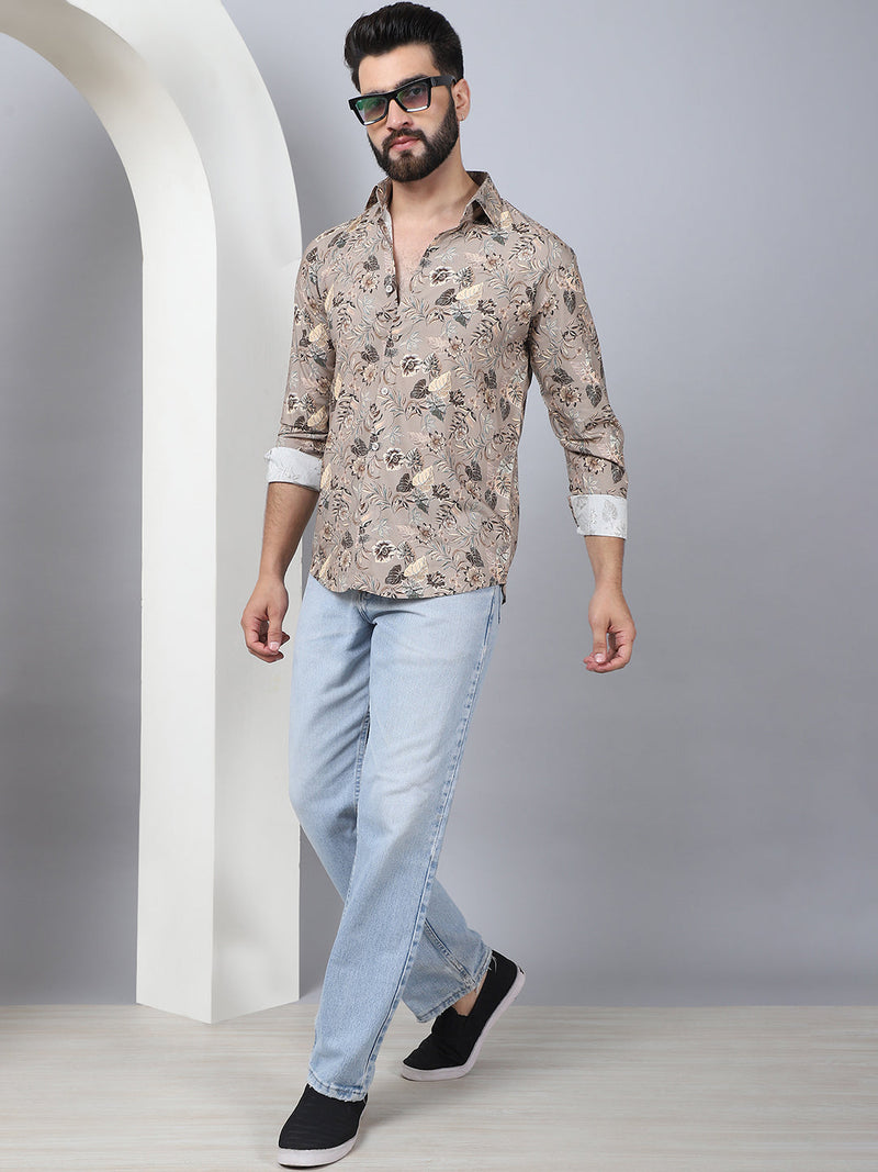 Floral Printed Casual Shirt For Men