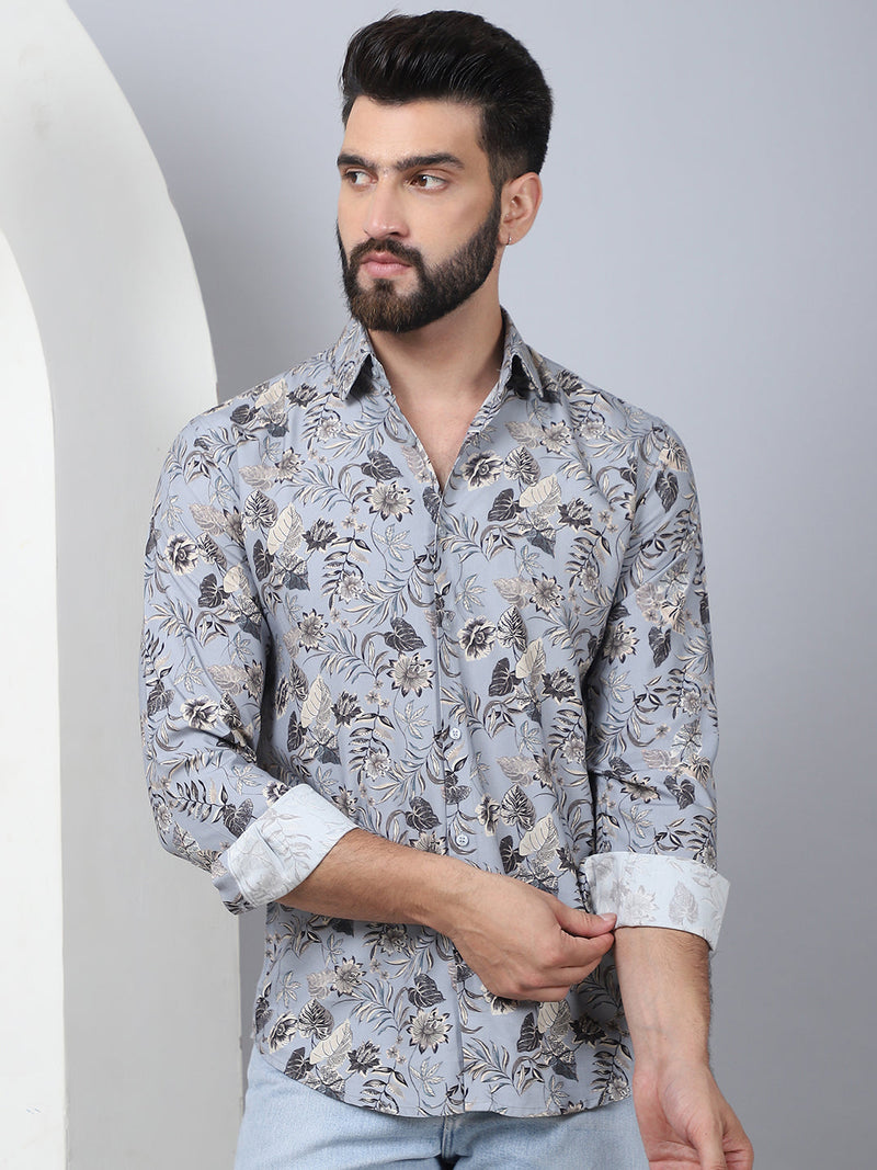 Floral Printed Casual Shirt For Men