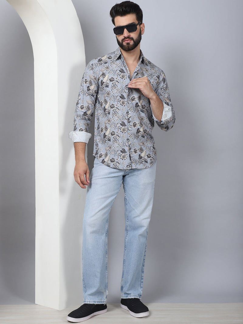 Floral Printed Casual Shirt For Men