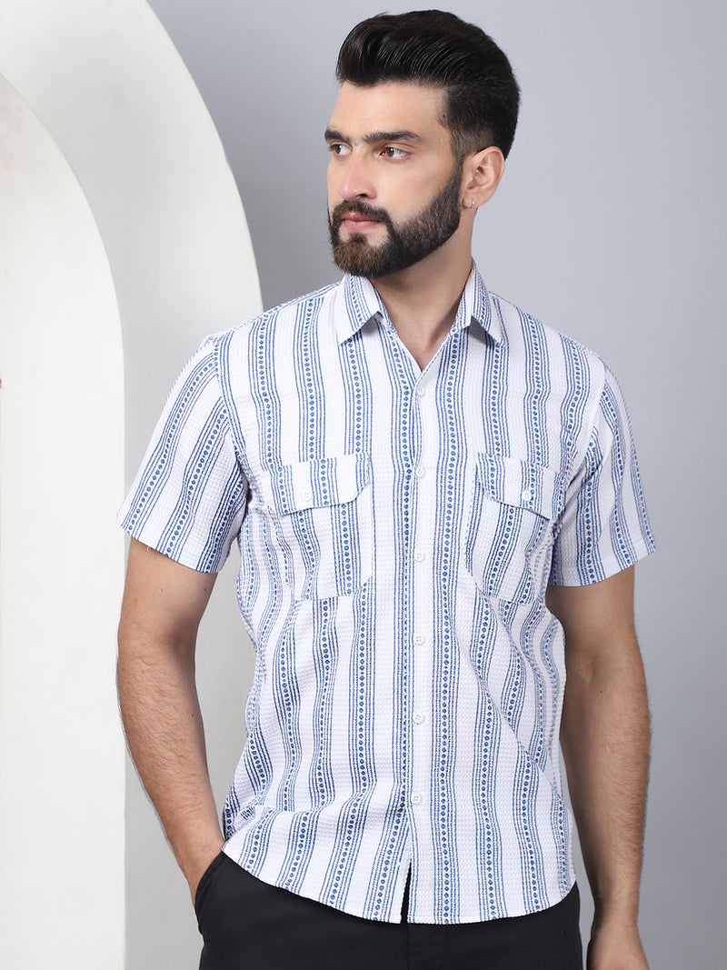 Men's Floral Printed Cotton Casual Shirt