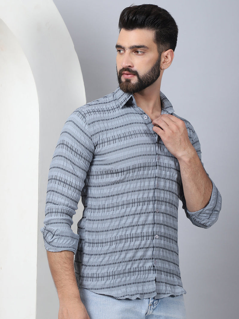 Striped Cotton Casual Shirt for Men