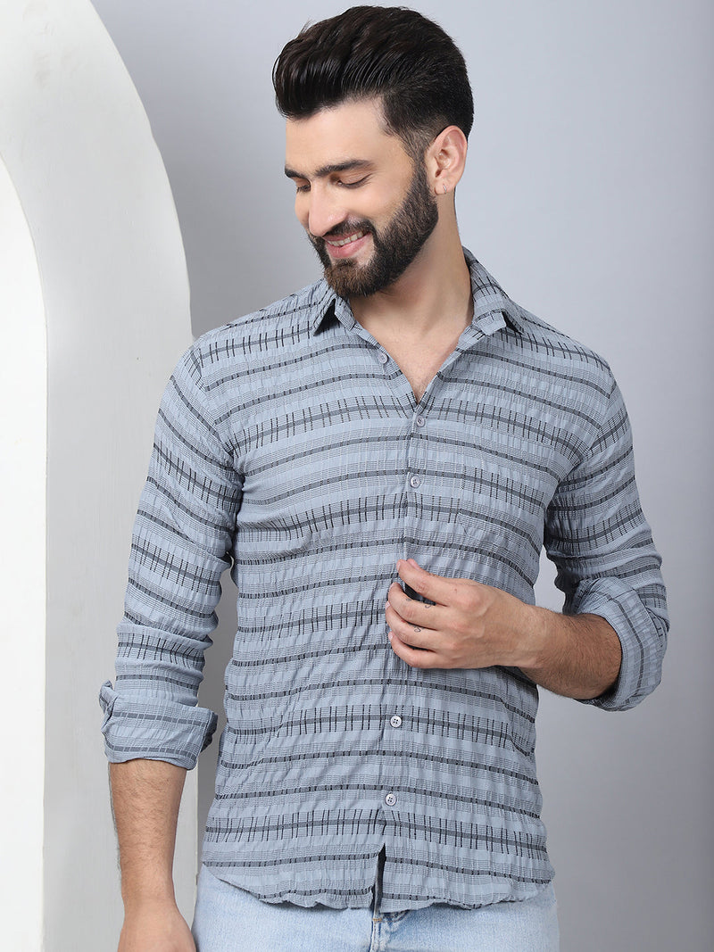 Striped Cotton Casual Shirt for Men