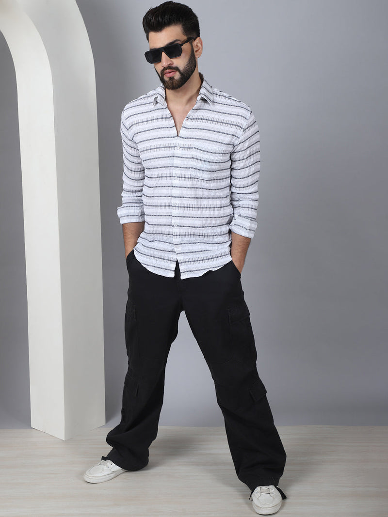 Striped Cotton Casual Shirt for Men