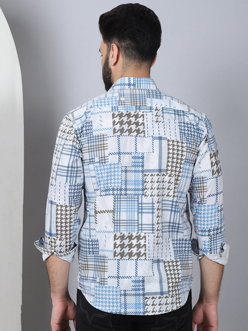 Geometric Printed Cotton Casual Shirt for Men