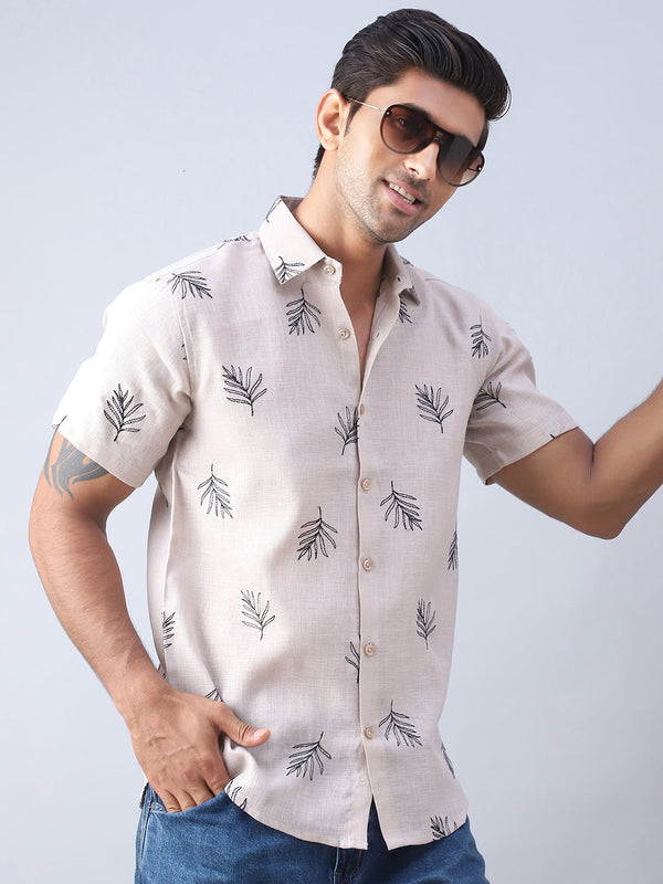 Men's Embroidered Cotton Casual Shirt