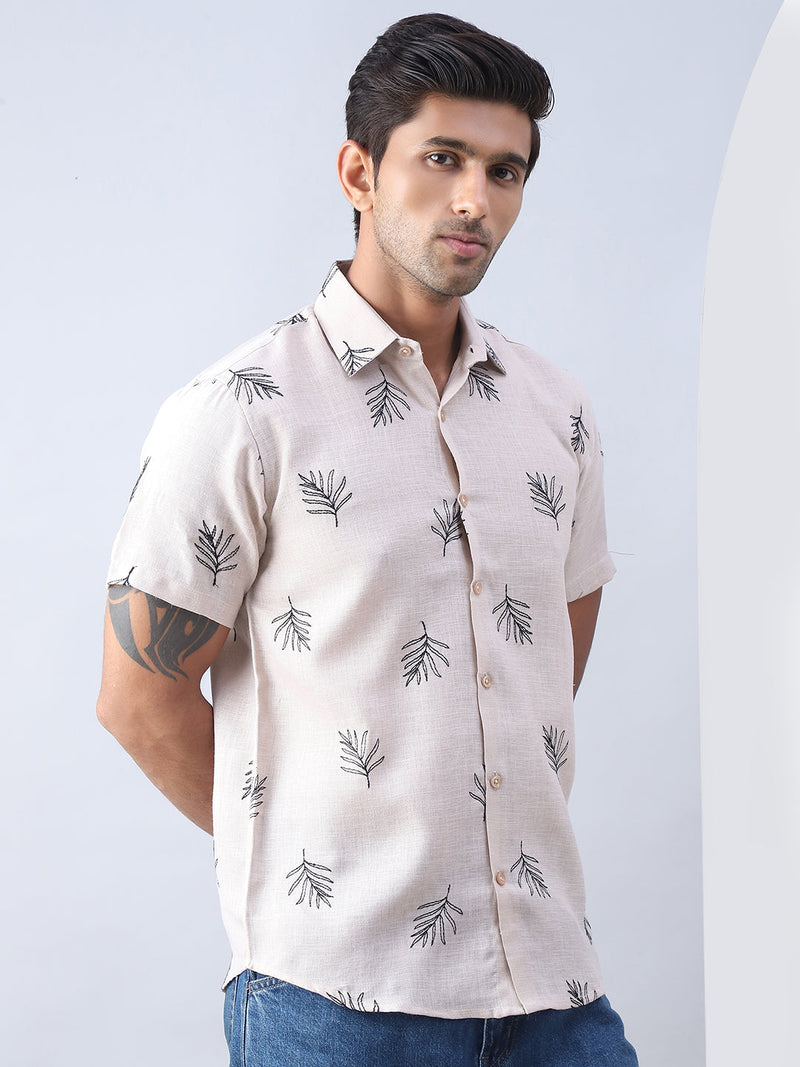 Men's Embroidered Cotton Casual Shirt