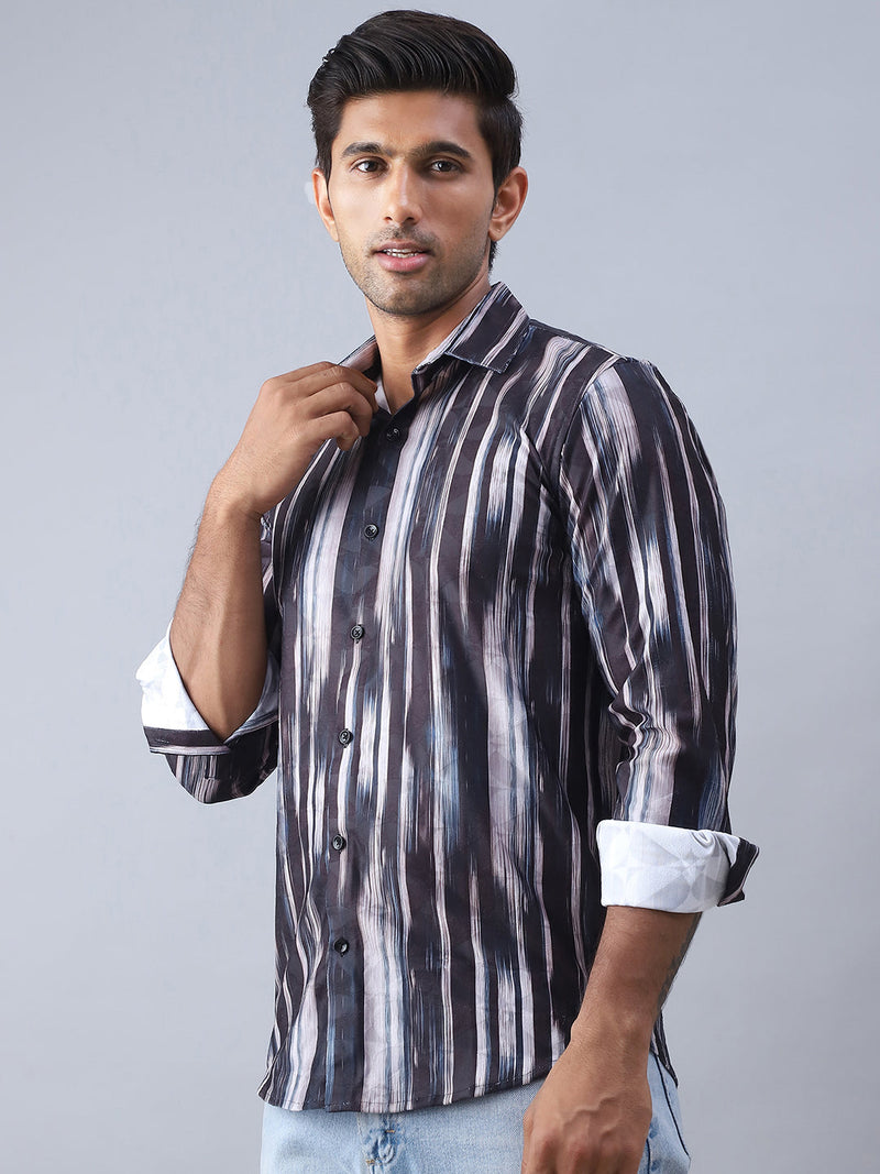 Abstract Printed Cotton Casual Shirt For Men