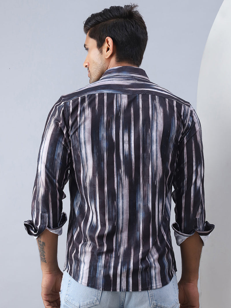 Abstract Printed Cotton Casual Shirt For Men