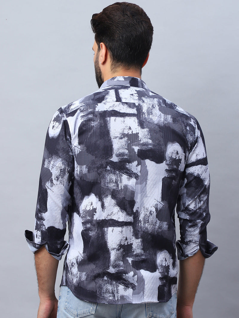 Abstract Printed Cotton Casual Shirt For Men