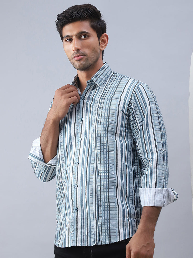 Striped Cotton Casual Shirt For Men