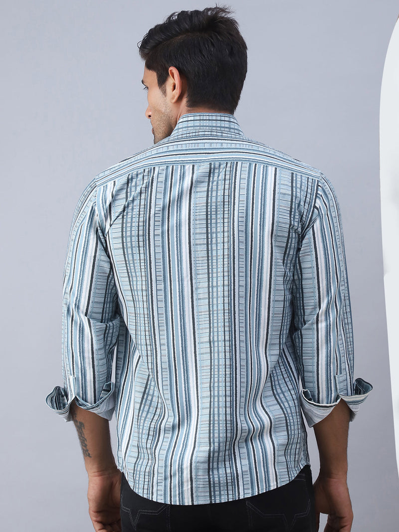 Striped Cotton Casual Shirt For Men