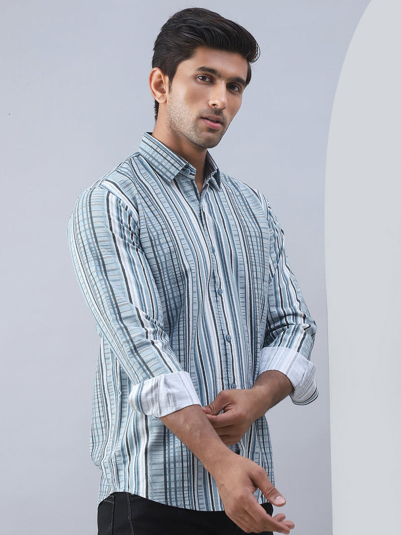 Striped Cotton Casual Shirt For Men